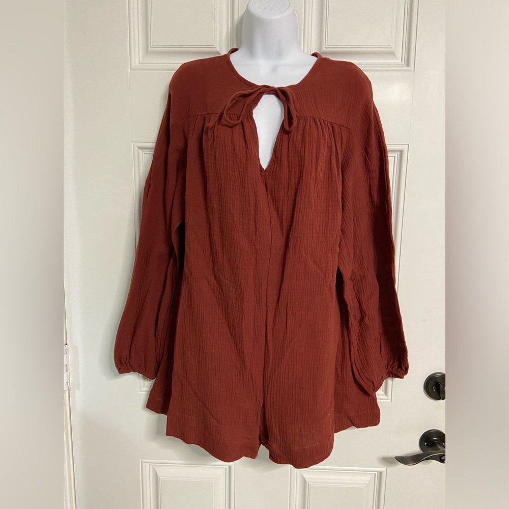 5- Lucca BOHM Dark Rust Gauze Romper